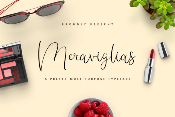 Meraviglias Font: A Handwritten Typeface for Editorial Elegance