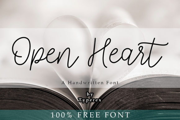 Open Heart Font for Charming and Elegant Handwritten Designs