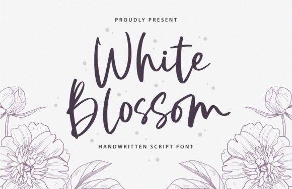 White Blossom Font for Handmade and Digital Projects